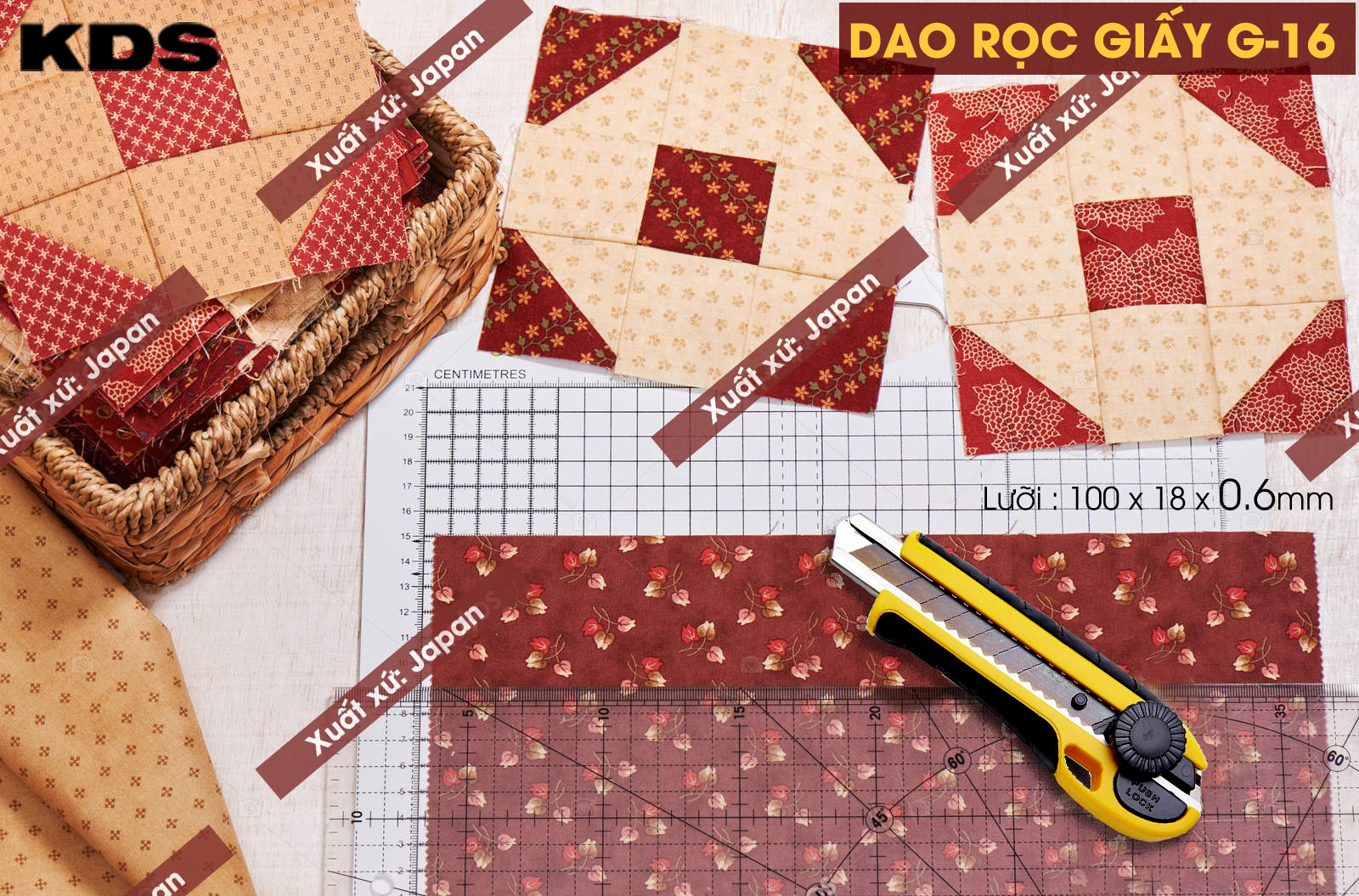 DAO RỌC GIẤY KHÓA XOAY KDS G-16