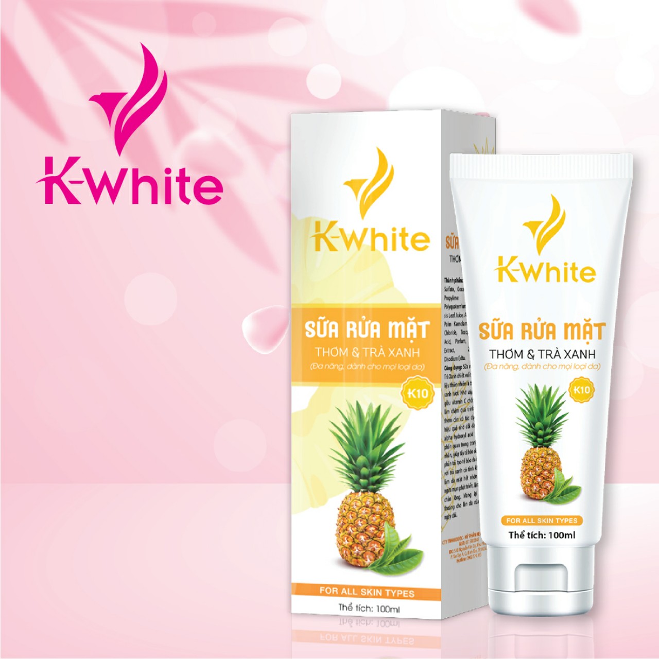 Sữa Rửa Mặt Thơm & Trà Xanh K-White