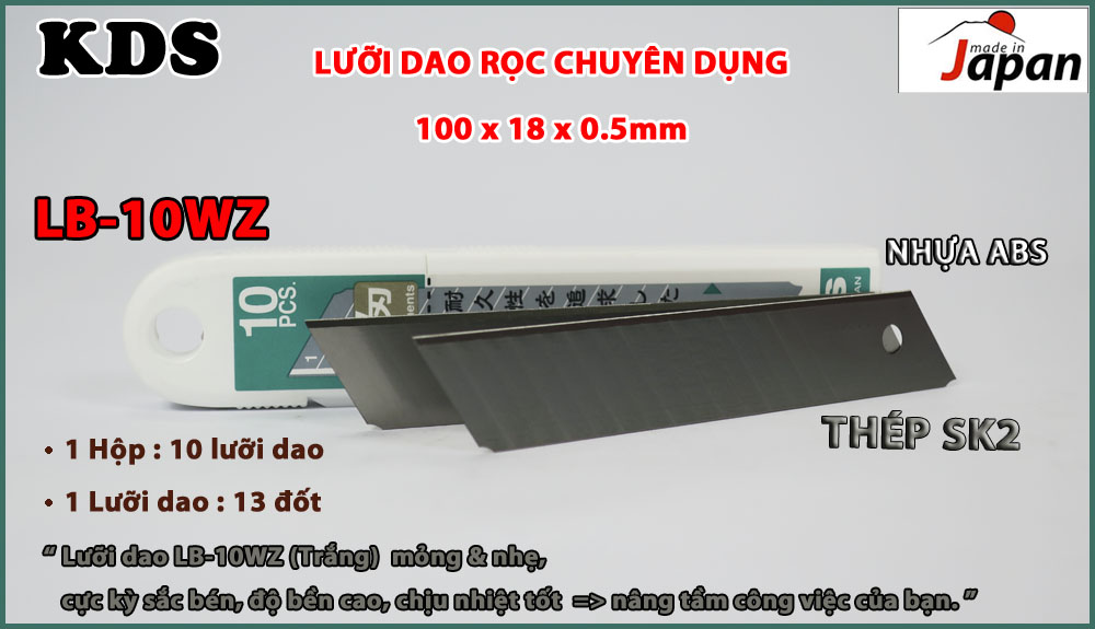 LƯỠI DAO 18mm KDS LB-10WZ