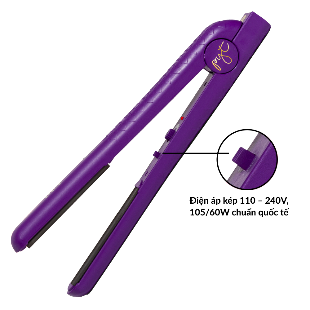 Máy Kẹp Tóc Bằng Sứ PYT Ceramic Styling Tool (2 trong 1) - Màu Tím -  Công Nghệ Nhiệt Hồng Ngoại Xa - Có Thể Duỗi, Uốn Lọn Hoặc Uốn Cúp