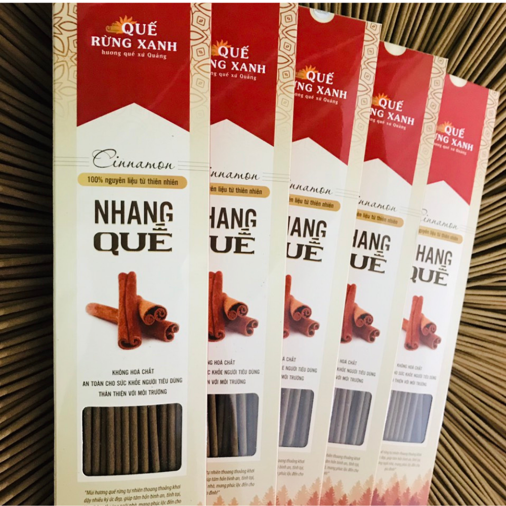 Nhang Quế Rừng Xanh - Quế nguyên chất, hương quế rừng tự nhiên, thanh lọc không khí, không gây độc hại đến sức khỏe, giúp tin thần thoải mái - 100% nguyên chất - Hàng chính hãng