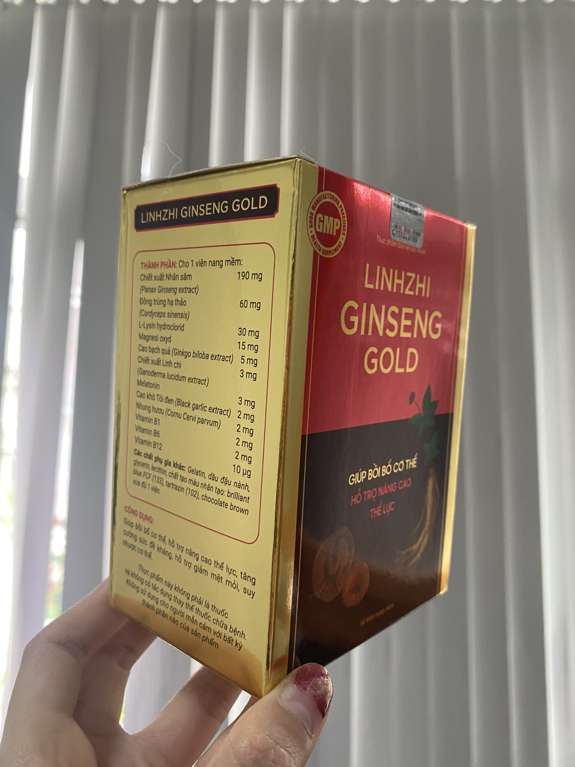 Linhzhi Ginseng Gold - Giúp bồi bổ cơ thể, hỗ trợ nâng cao thể lực, tăng cường sức đề kháng, hỗ trợ giảm mệt mỏi, suy nhược cơ thể - Hộp 50 viên nang mềm