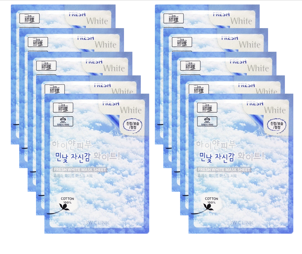 Combo 10 Túi Mặt nạ giấy - Mặt nạ dưỡng da hoa Tuyết 3W Clinic Hàn Quốc 23mlx10