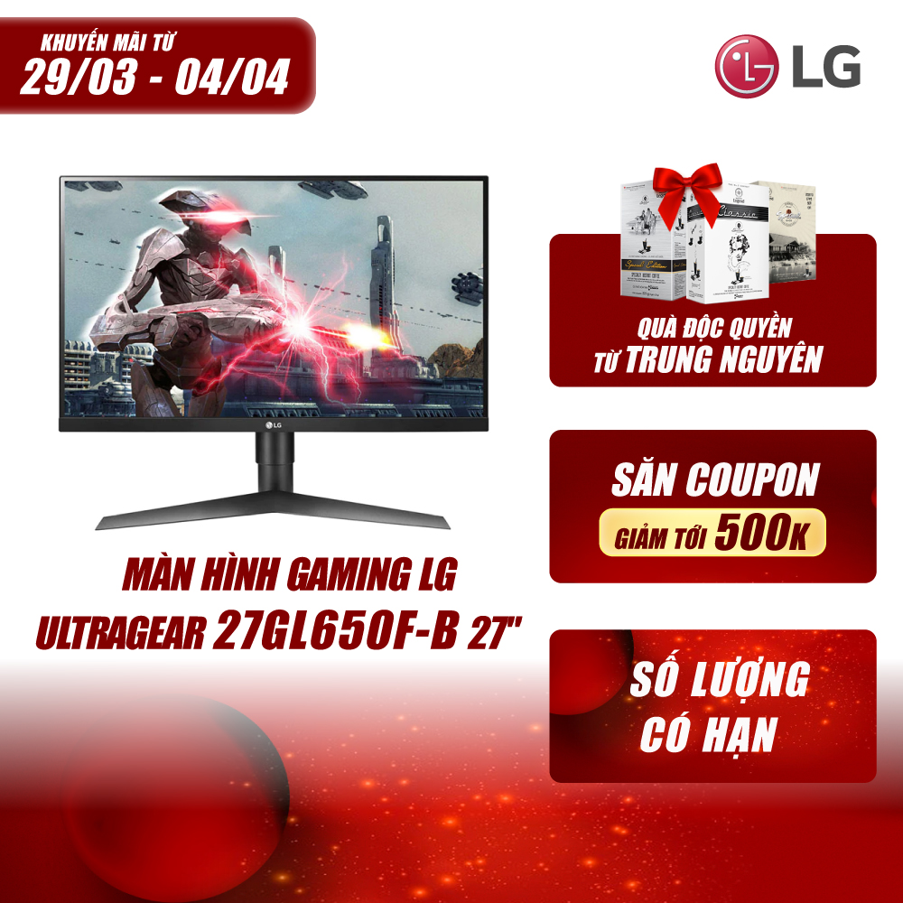 Màn Hình Gaming LG UltraGear 27GL650F-B 27 inch Full HD (1920 x 1080) 1ms 144Hz IPS FreeSync - Hàng Chính Hãng