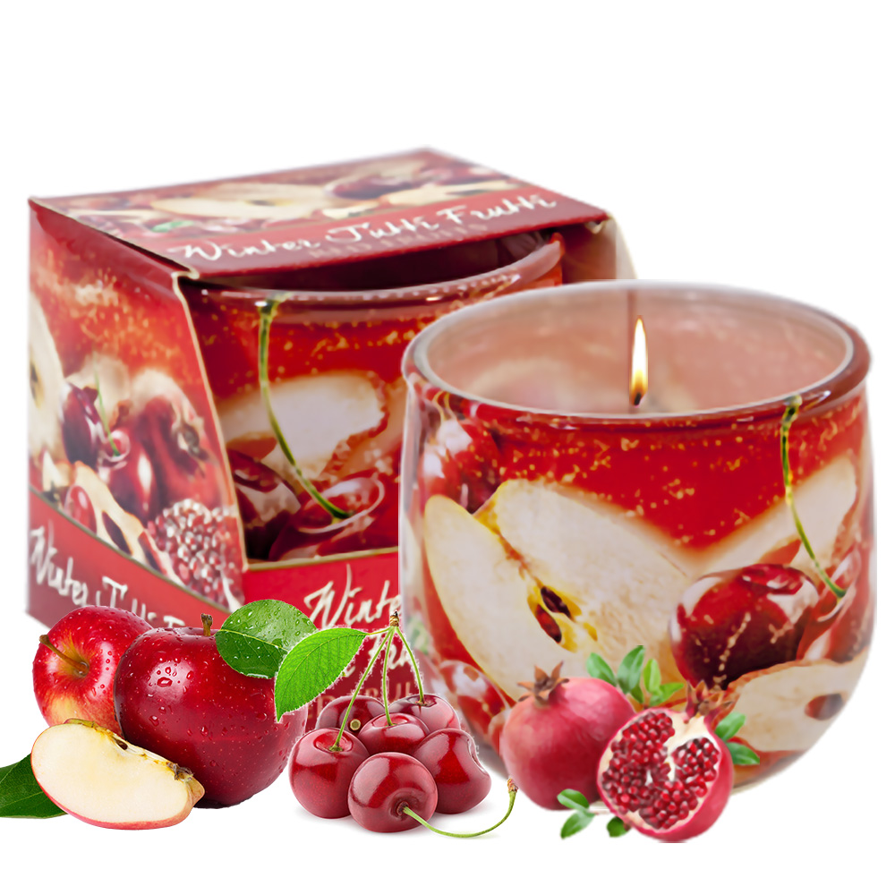 Ly nến thơm tinh dầu Bartek Winter Jutti Frutti 100g QT024471- nho, quế, lựu (giao mẫu ngẫu nhiên)