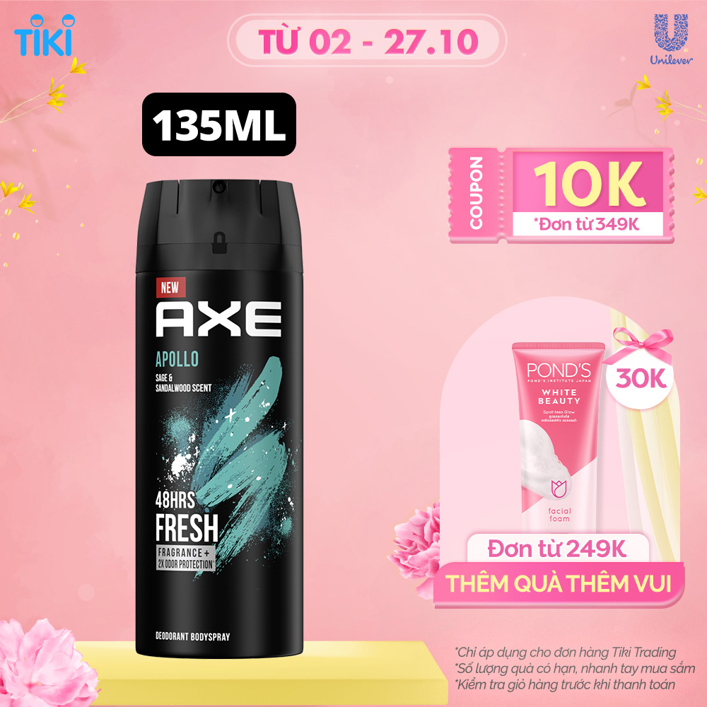 Xịt nước hoa toàn thân dành cho nam AXE Apollo (135ml)