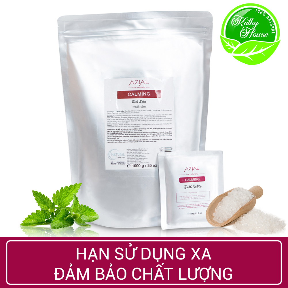 Muối tắm tinh dầu 100% thiên nhiên AZIAL Calming Bath Salts, giúp loại bỏ độc tố, tăng cường miễn dịch - Ngâm chân hoặc ngâm bồn