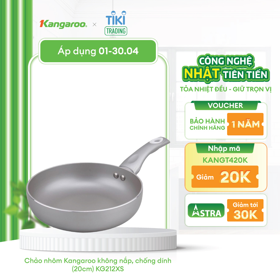 Chảo nhôm Kangaroo không nắp, chống dính