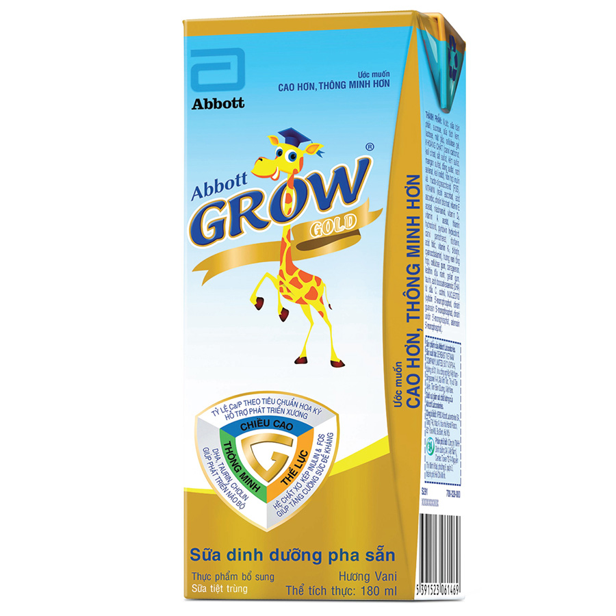 Thùng 48 Hộp Sữa Nước Abbott Grow Gold 180ml cho trẻ 1 tuổi trở lên