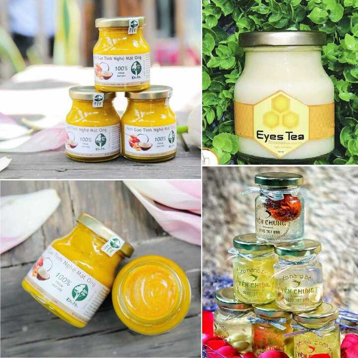 Combo 8 hũ thủy tinh 70ml nắp thiếc vàng vặn - hủ nhỏ đựng tổ yến chưng, dầu dừa, gia vị