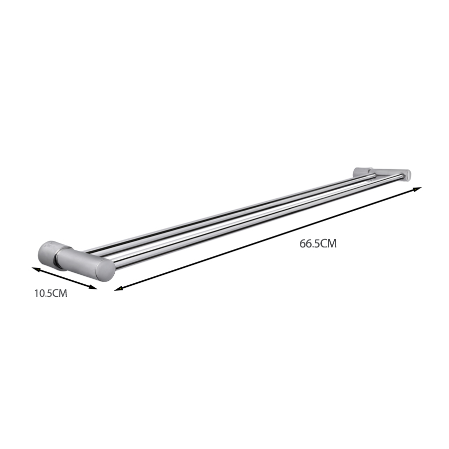 Máng Khăn 2 Thanh Inox Tovashu 304-E7