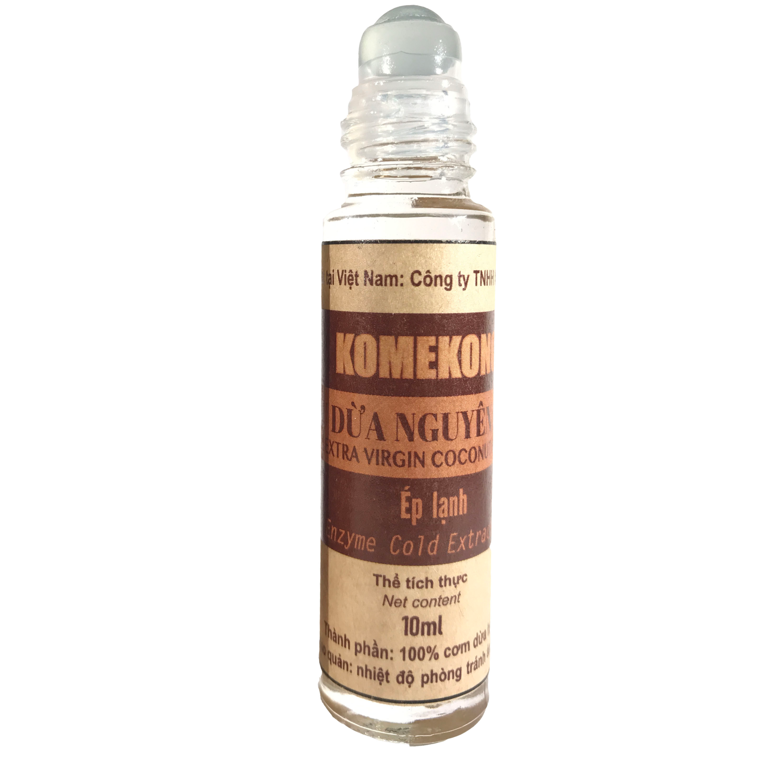 Dầu Dừa Dưỡng Môi Komekong Đầu Lăn Bi (10ml)  - Công nghệ ép lạnh - 100% Nguyên Chất