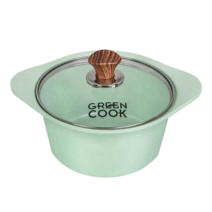 Nồi đúc đáy từ men đá xanh ngọc 24 cm Green Cook GCS05-24IH công nghệ Hàn Quốc