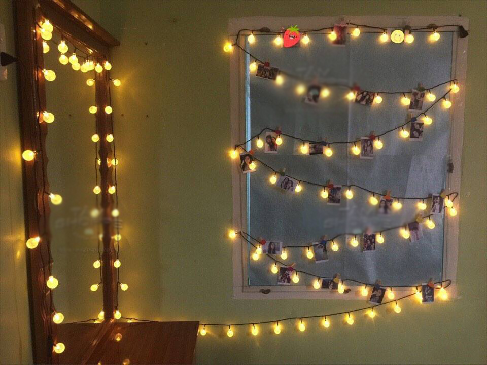 Dây đèn Led trang trí Thái Lan trái bi bọt nước màu vàng ấm