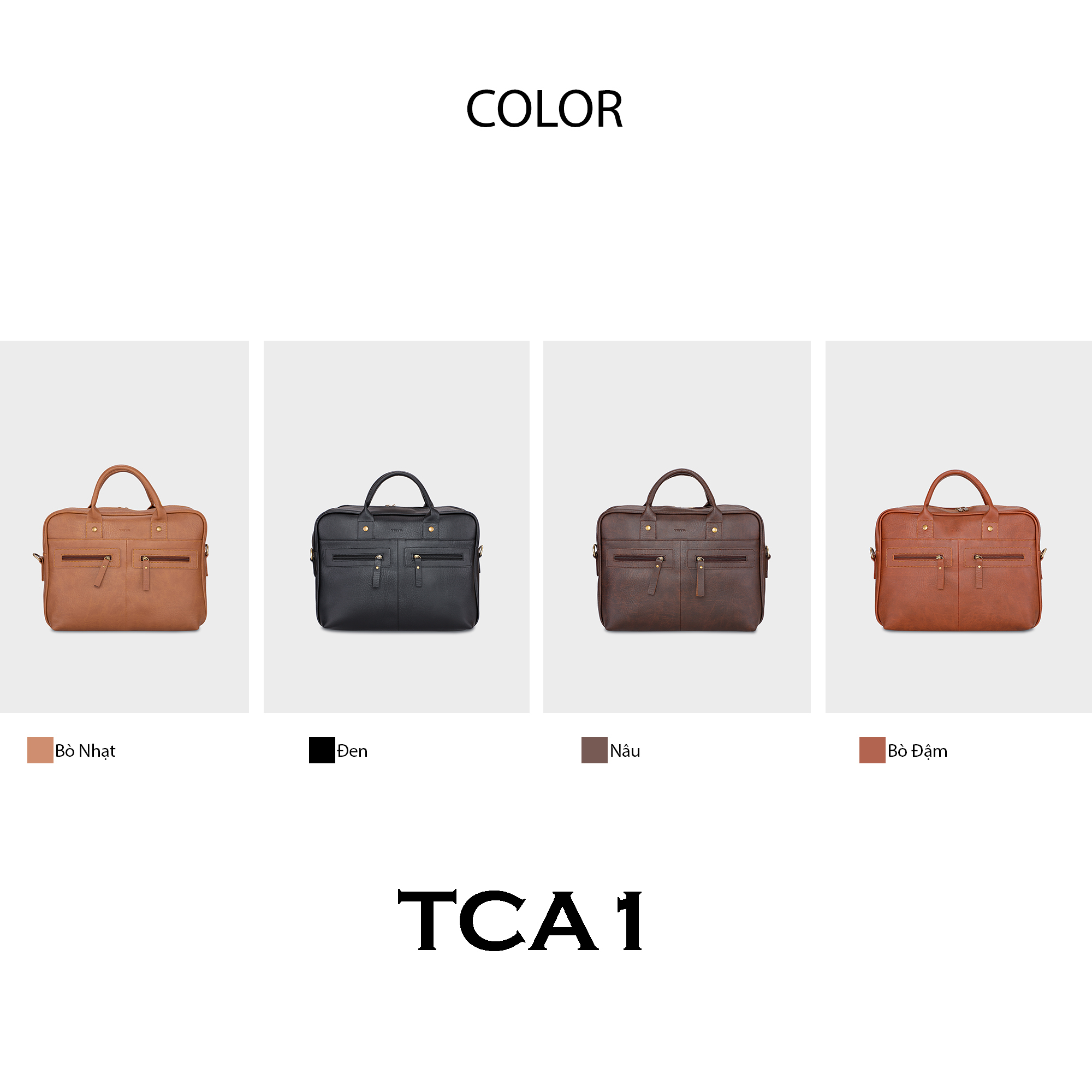 Cặp công sở Trita ( Thời trang nam vừa laptop 14.6 inch - Cặp da TCA1 )