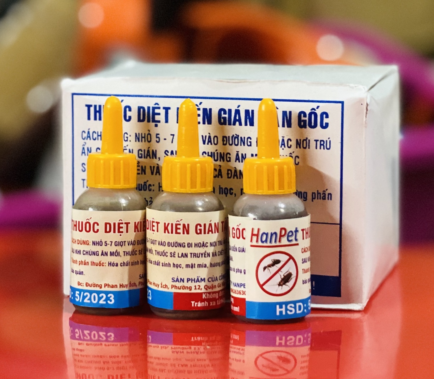 Combo 3 lọ Thuốc diệt kiến gián sinh học Hanpet- Dung dịch diệt kiến tận gốc