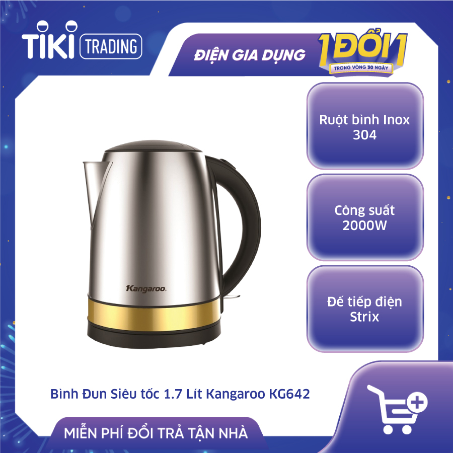 Bình Đun Siêu Tốc Kangaroo KG642 (1.7L) - Hàng chính hãng