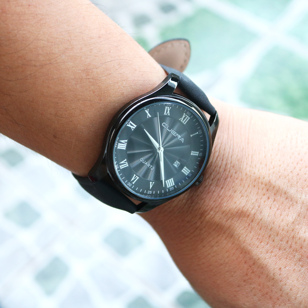 Đồng hồ Nam CUENA C868 lịch ngày sang trọng lịch lãm, chống nước sinh hoạt ,  đồng hồ đeo tay dây da PU cao cấp