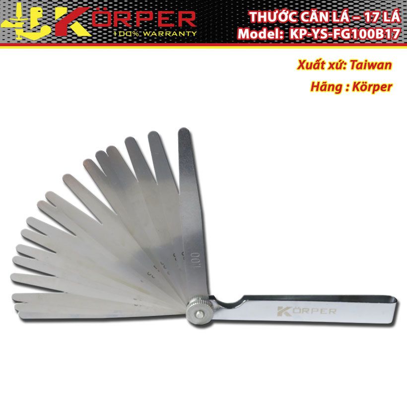 THƯỚC CĂN LÁ 17 LÁ KÖRPER KP-YS-FG100B17