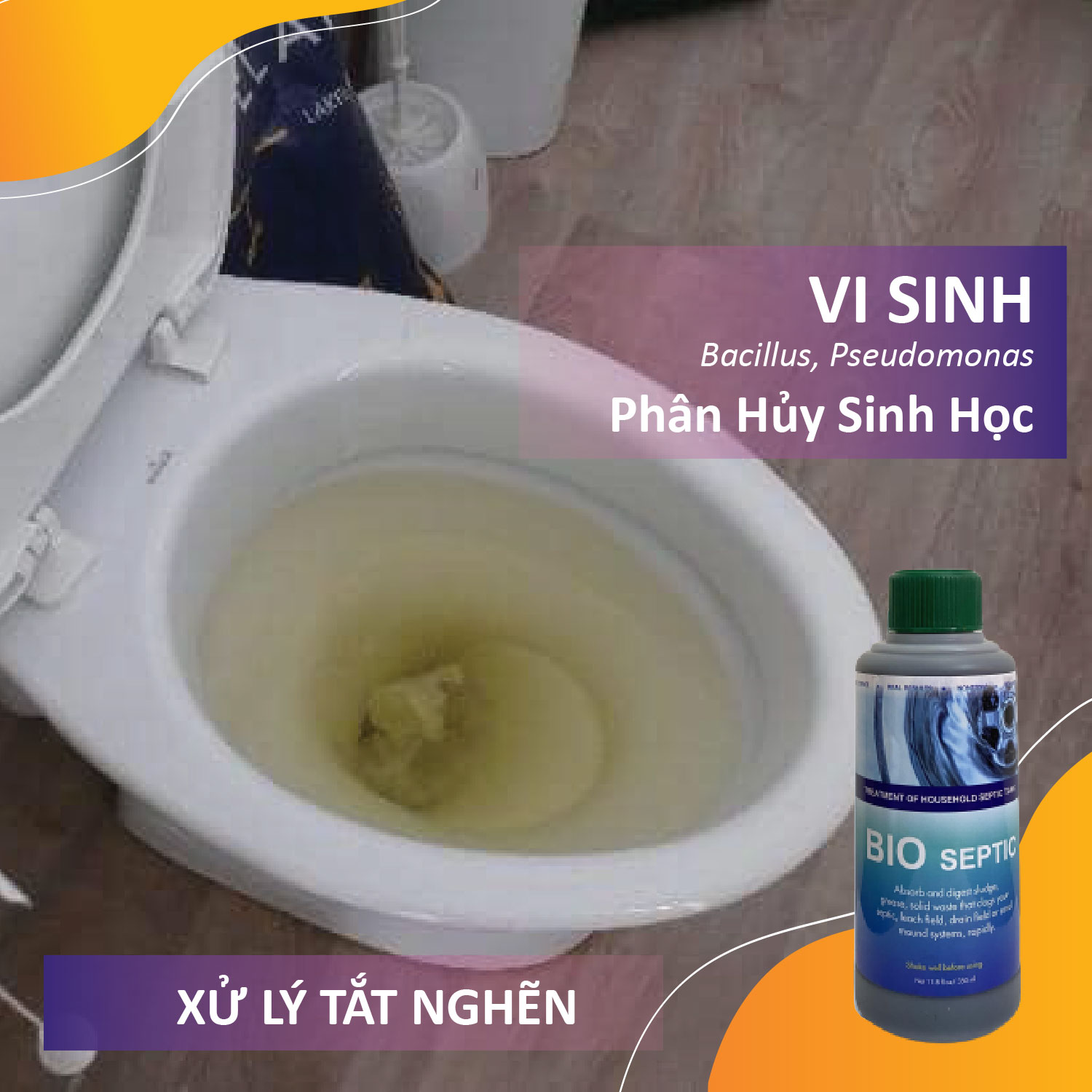 Vi sinh thông cống, xử lý hầm cầu, bể phốt, tự hoại BIO - SEPTIC - Chai 350ml