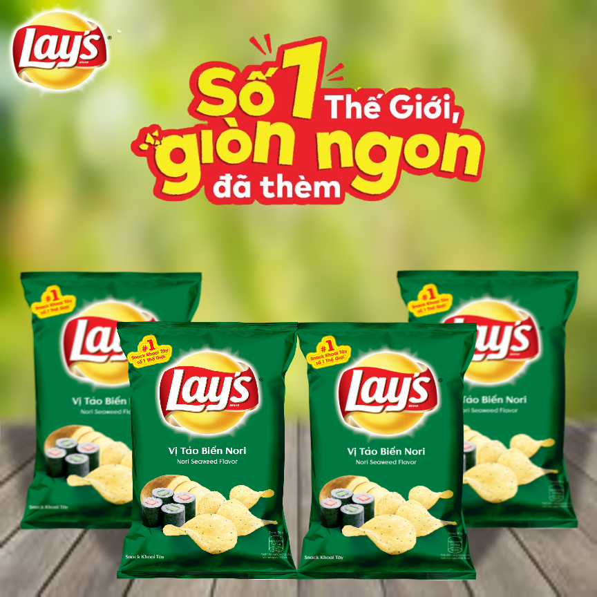 Combo 4 Lays Vị Táo Biển Nori 95g