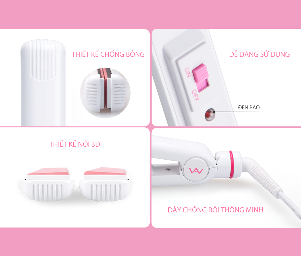 Máy uốn ép tóc đa năng Vivid& Vogue VAV066B