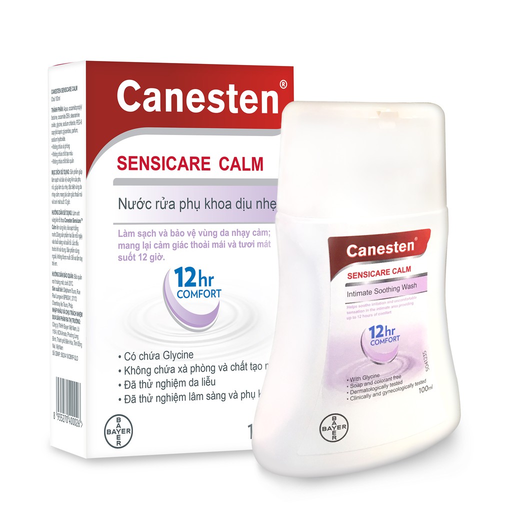 Combo 4 chai dung dịch vệ sinh phụ nữ Canesten Sensicare Calm 100ml/chai - Tặng 1 dù đi mưa