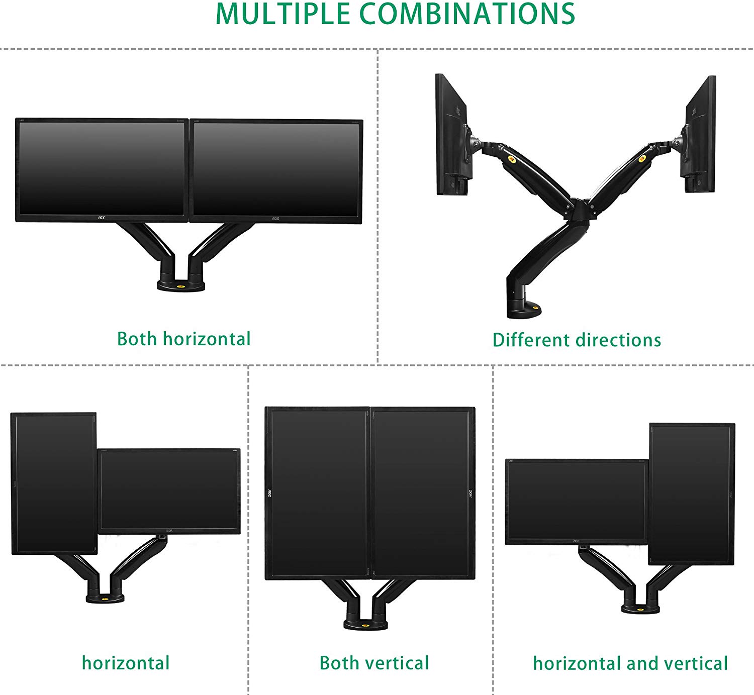 Giá Treo 2 Màn Hình Để Bàn F195A (22-32 inch) - Hàng Nhập Khẩu