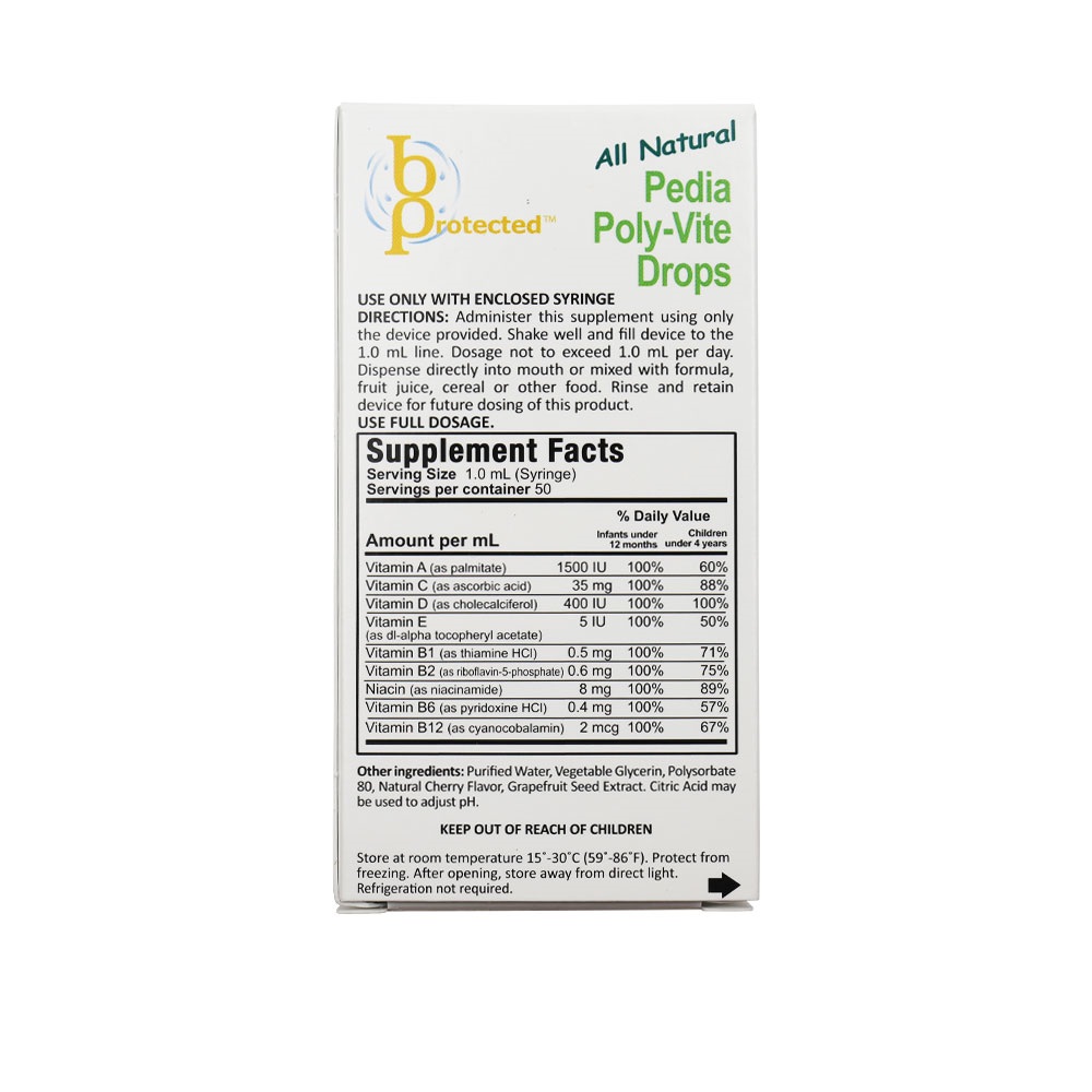 Vitamin Tổng Hợp Pedia Poly Vite Drops Cho Bé Biếng Ăn Giúp Tăng Hấp Thu Các Chất Dinh Dưỡng Tăng Cường Sức Đề Kháng Bổ Sung 400IU Vitamin D3 Giúp Hấp Thụ Canxi Phát Triển Chiều Cao