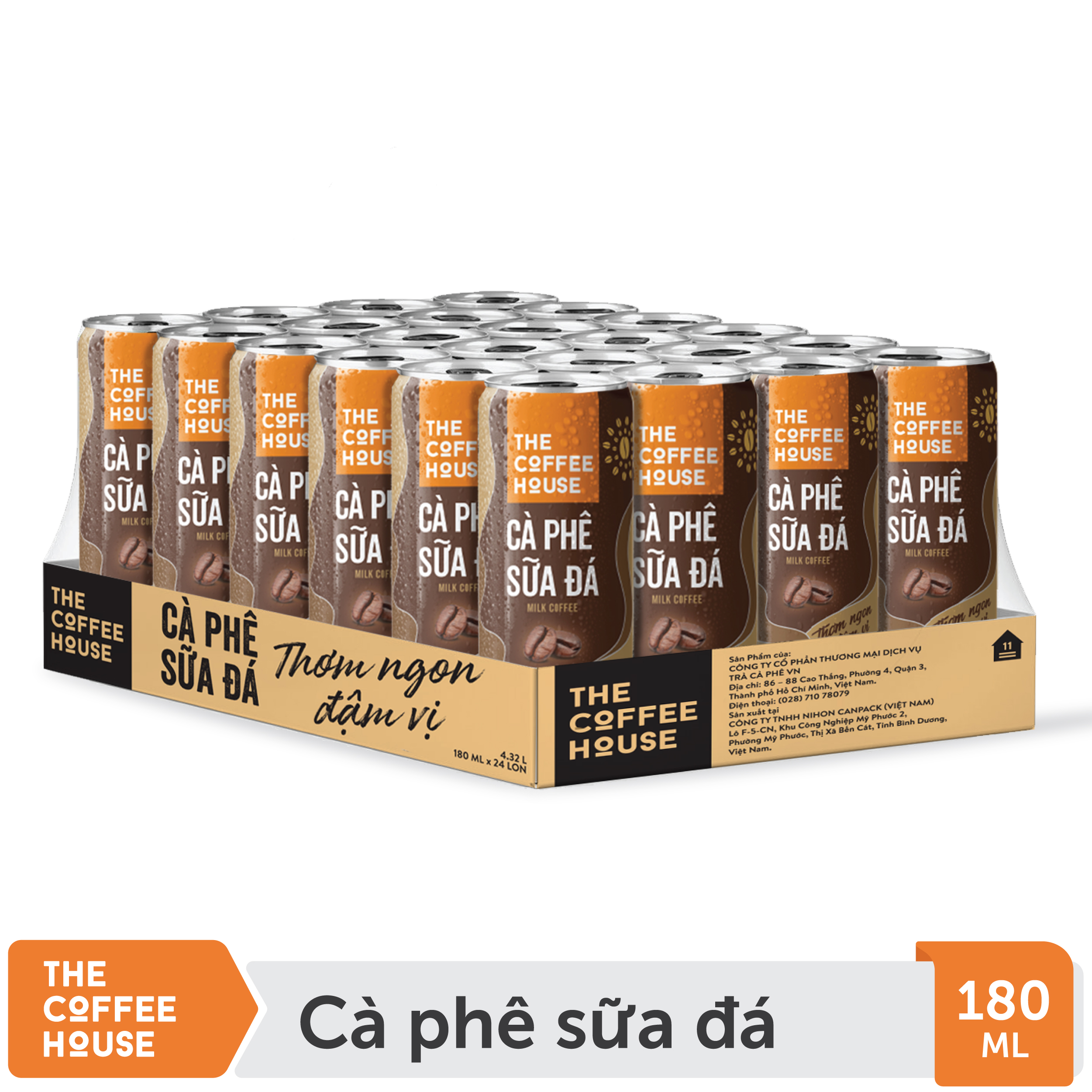 Thùng 24 Lon cà phê sữa đá The Coffee House (180ml/Lon)