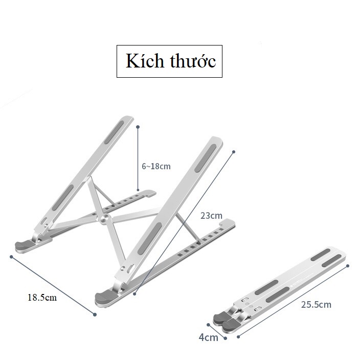 Giá đỡ laptop stand P11 nhôm cao cấp tản nhiệt cho laptop, máy tính bảng