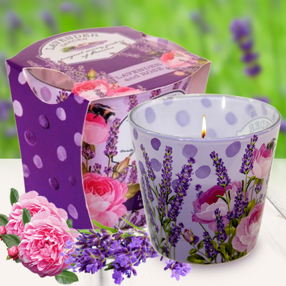 Ly nến thơm tinh dầu Bartek Lavender Garden 115g QT028229 - vườn hoa oải hương (giao mẫu ngẫu nhiên)