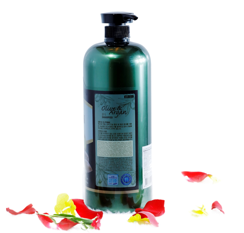 Dầu gội Olive Argan 2 trong 1 3W CLINIC Hàn Quốc 1500ml