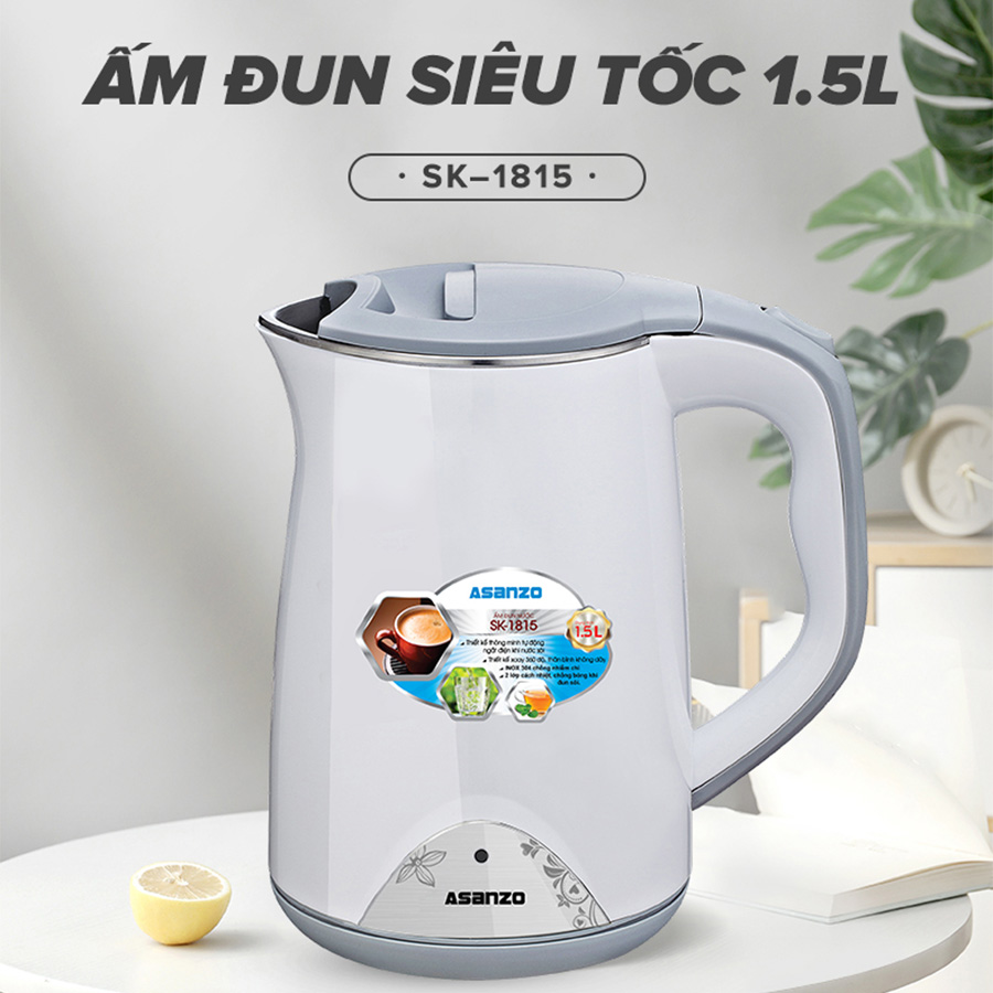 Bình Đun Siêu Tốc Asanzo SK-1815 (1.5L) - Hàng Chính Hãng