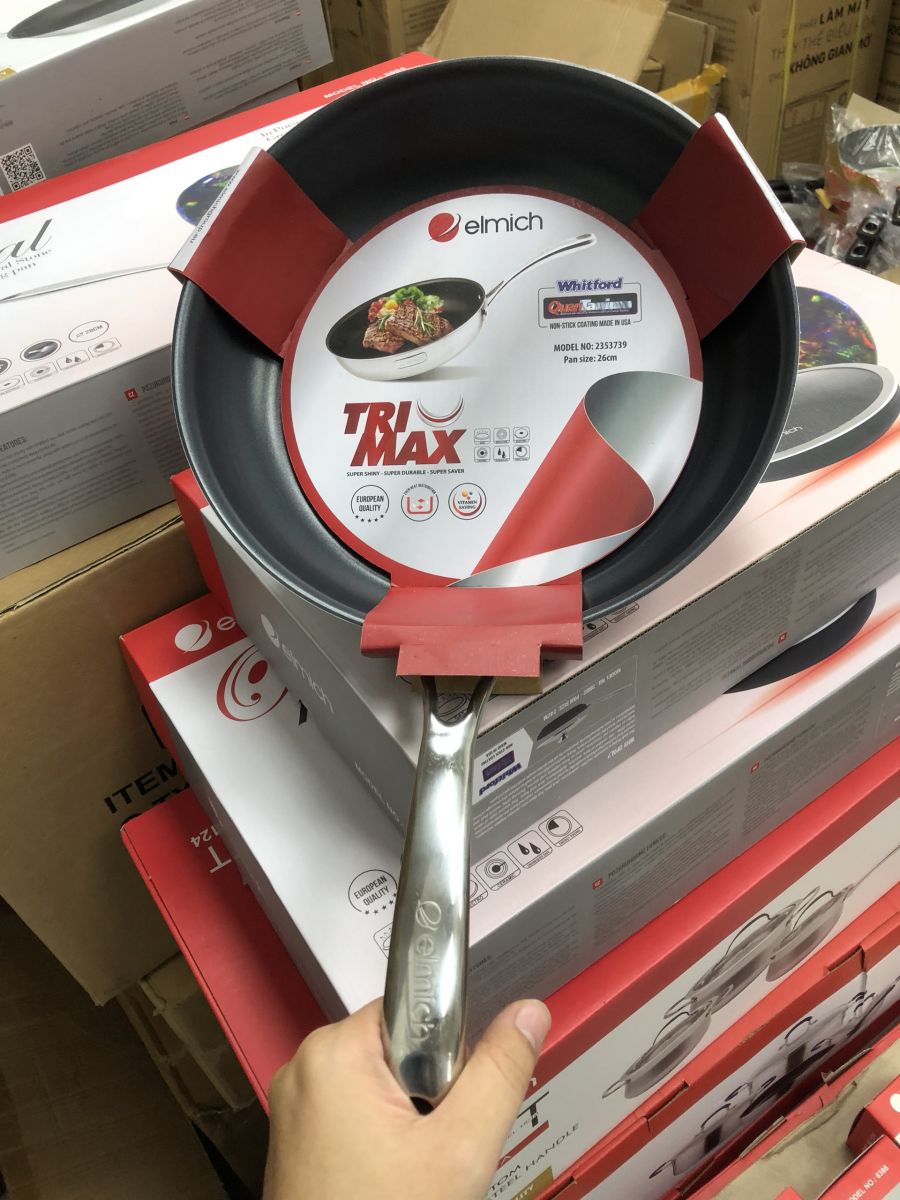 Chảo chống dính inox cao cấp 2 lớp đáy liền Tri-max