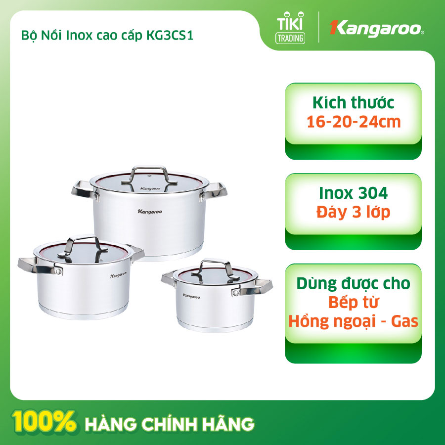 Bộ nồi inox 5 đáy Kangaroo KG3CS1