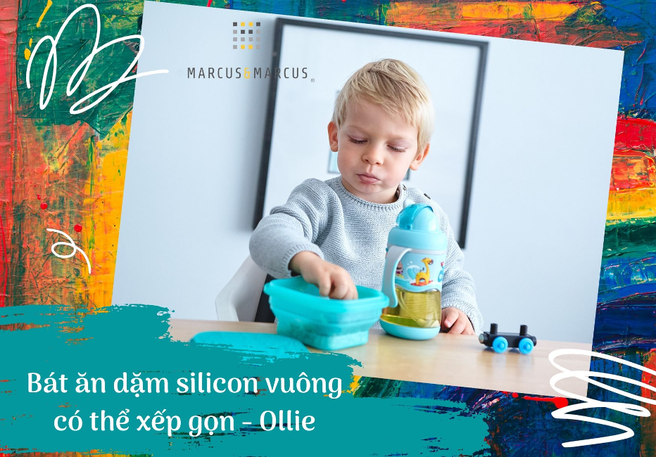 Bát silicon xếp gọn đựng bánh ăn dặm cho bé Marcus & Marcus - Ollie