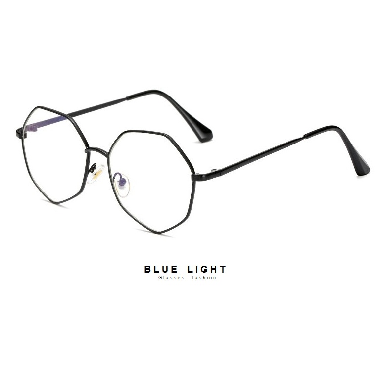 Kính Giả Cận, Gọng Kính Cận Nam Nữ, Mắt Đa Giác Gọng Đen Dáng To Hàn Quốc - BLUE LIGHT SHOP