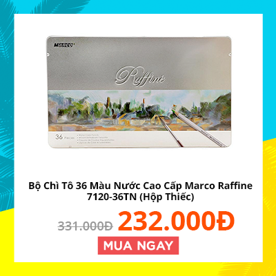 Bộ Chì Tô 36 Màu Nước Cao Cấp Marco Raffine 7120-36TN (Hộp Thiếc)