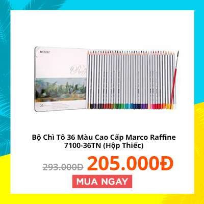 Bộ Chì Tô 36 Màu Cao Cấp Marco Raffine 7100-36TN (Hộp Thiếc)