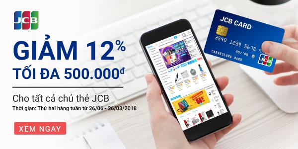 Giảm 12% tối đa 500.000đ cho thẻ JCB