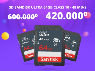 Thẻ Nhớ SD Sandisk Ultra 64GB Class 10 - 48MB/s