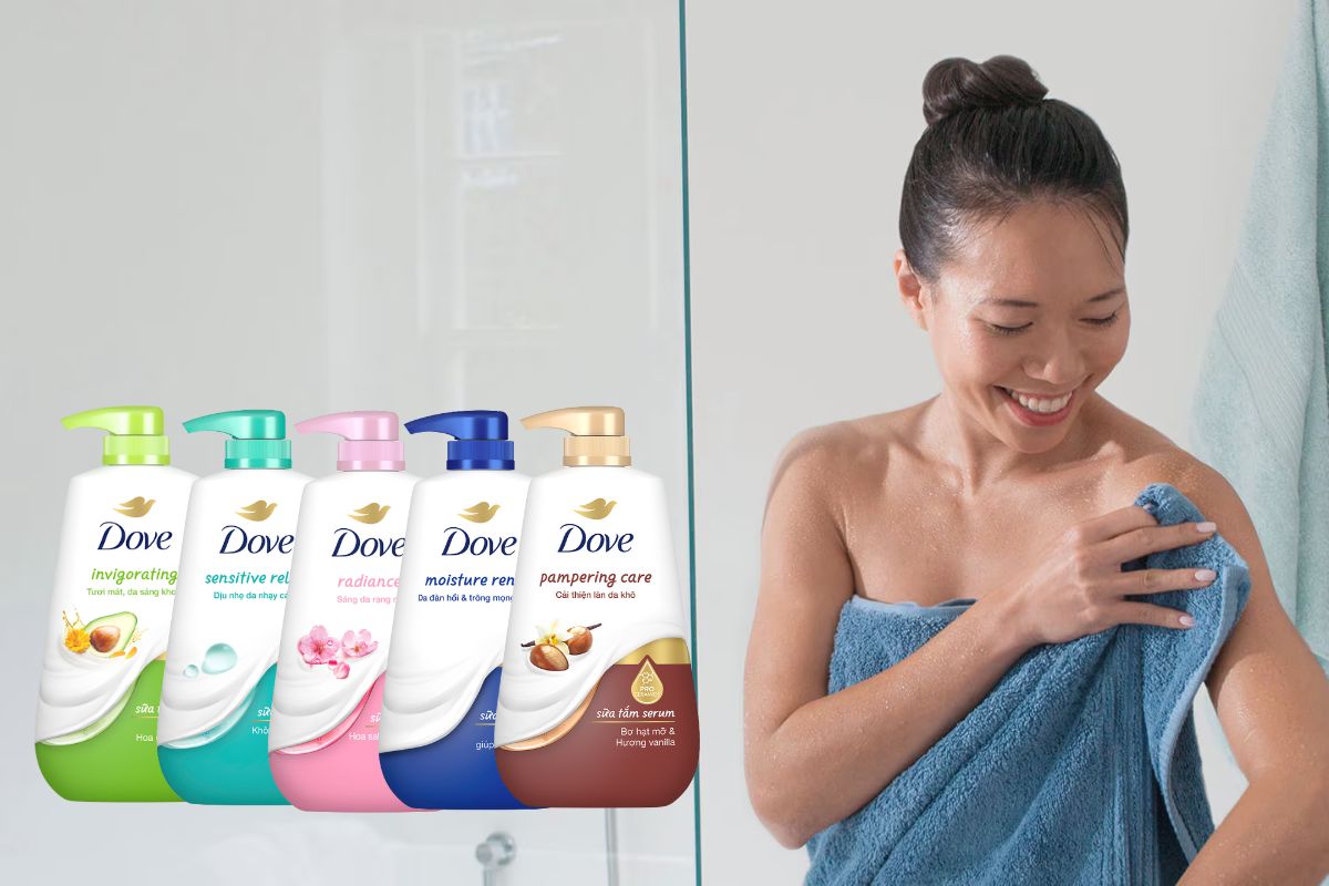 Cách dùng sữa tắm Dove để đạt được hiệu quả tốt nhất