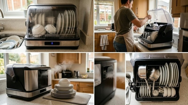 M&aacute;y sấy ch&eacute;n gi&uacute;p diệt khuẩn 99.9%, tiết kiệm thời gian v&agrave; giữ gian bếp lu&ocirc;n gọn g&agrave;ng