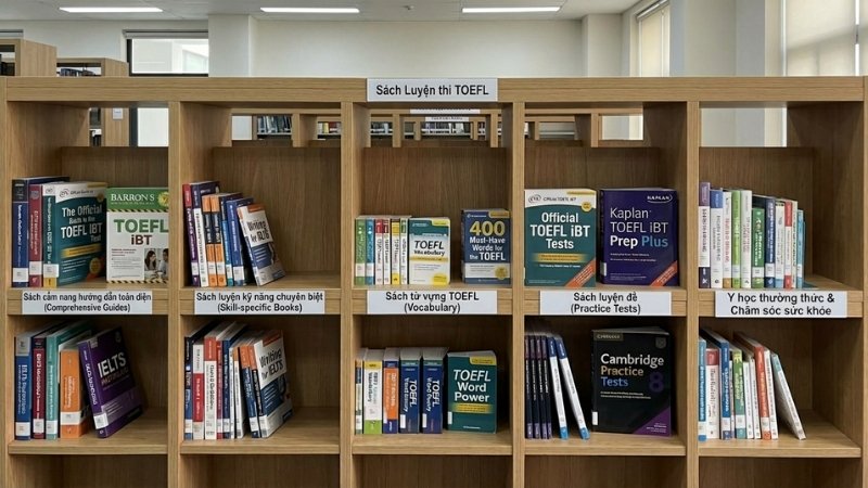 Tiki phân loại sách TOEFL rõ ràng từ cẩm nang tổng hợp, kỹ năng, từ vựng đến luyện đề