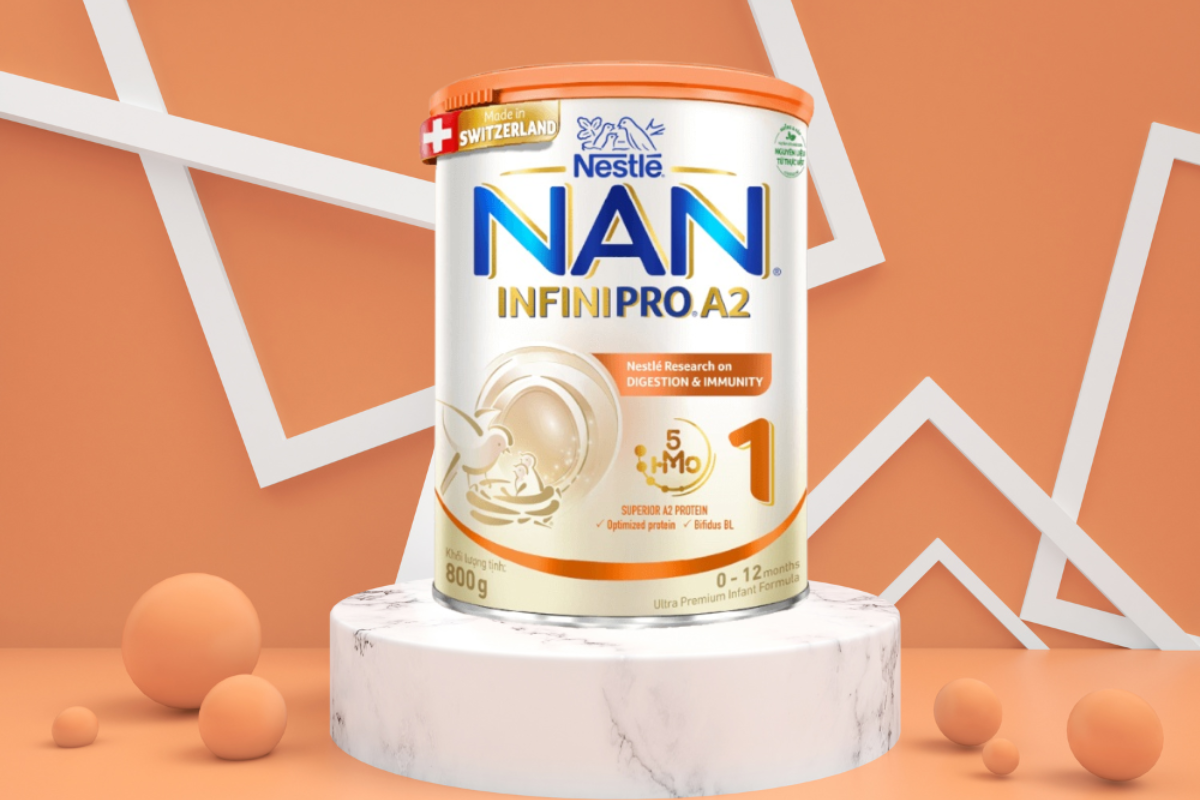 Sữa NAN InfiniPro A2 sản phẩm được nhập khẩu nguyên lon từ Thụy Sĩ