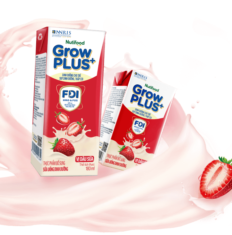 Sữa Nutifood GrowPLUS+ Vị Dâu Sữa