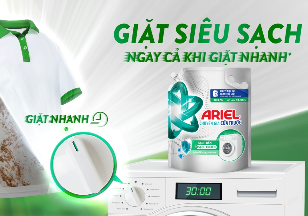 Nước giặt Ariel với nhiều ưu điểm nổi bật