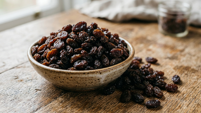 Nho khô là nguyên liệu tuyệt vời giúp tăng thêm hương vị cho các mẻ bánh và salad