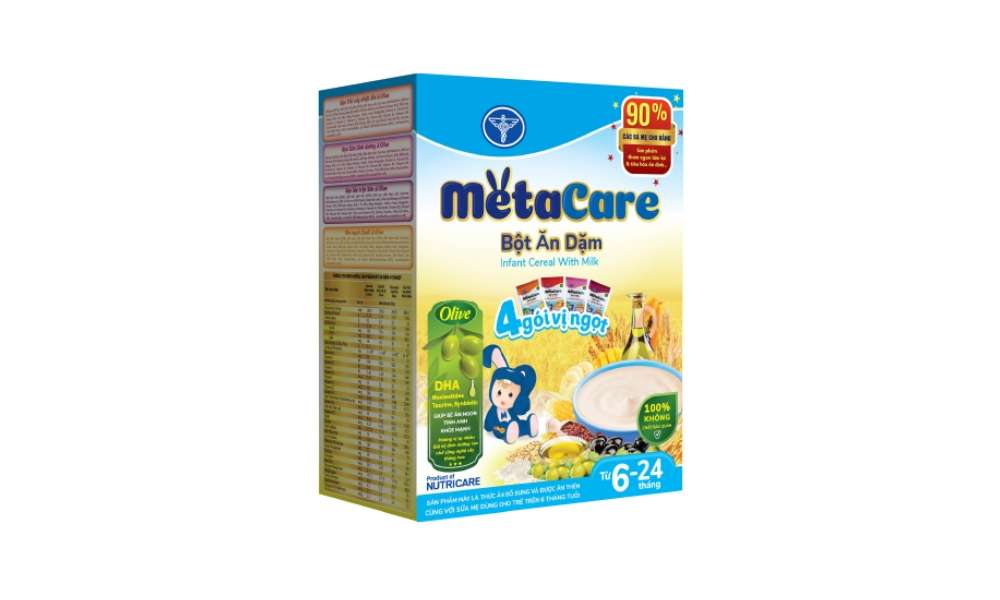 Bột ăn dặm Nutricare Metacare Gạo có chất bột mịn giúp bé dễ dàng tiêu hoá